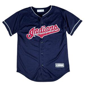 Cleveland Indians Navy Jersey, Youth Size Medium (10/12)